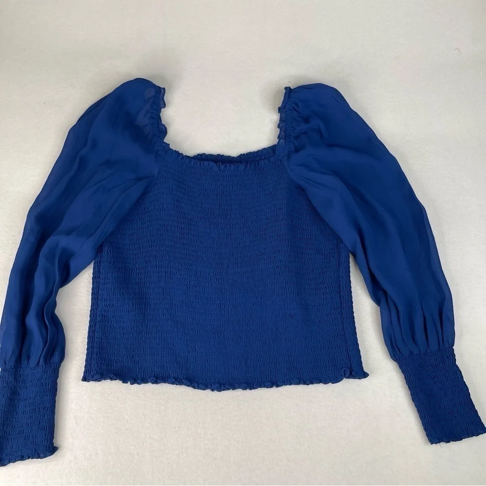 Reformation Pinto Top Caspian Blue Size 2X